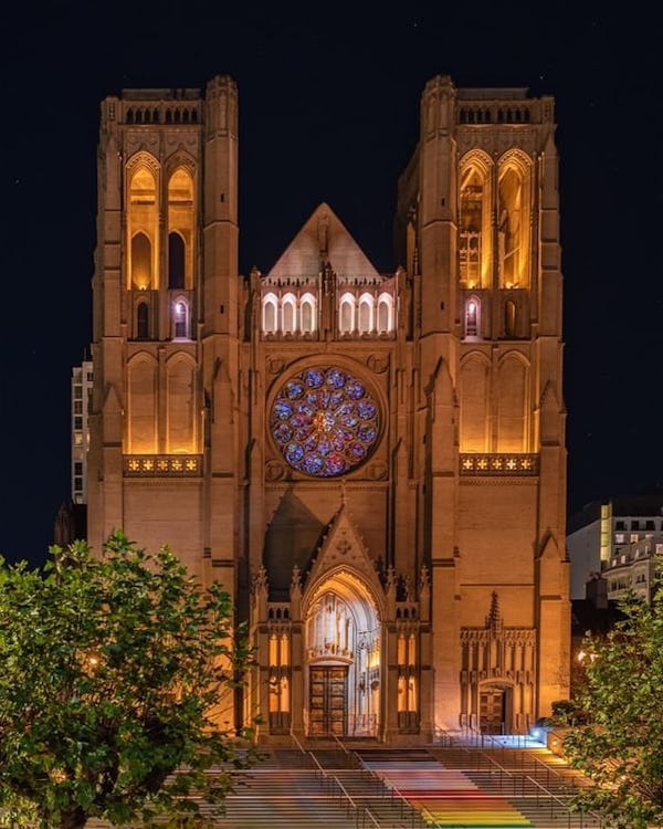 Grace Cathedral At Night