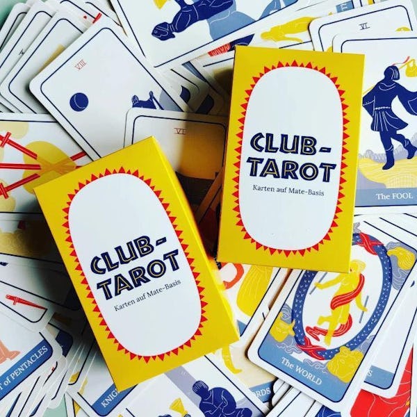 Polar Embassy Club Tarot cards colorfully displaye