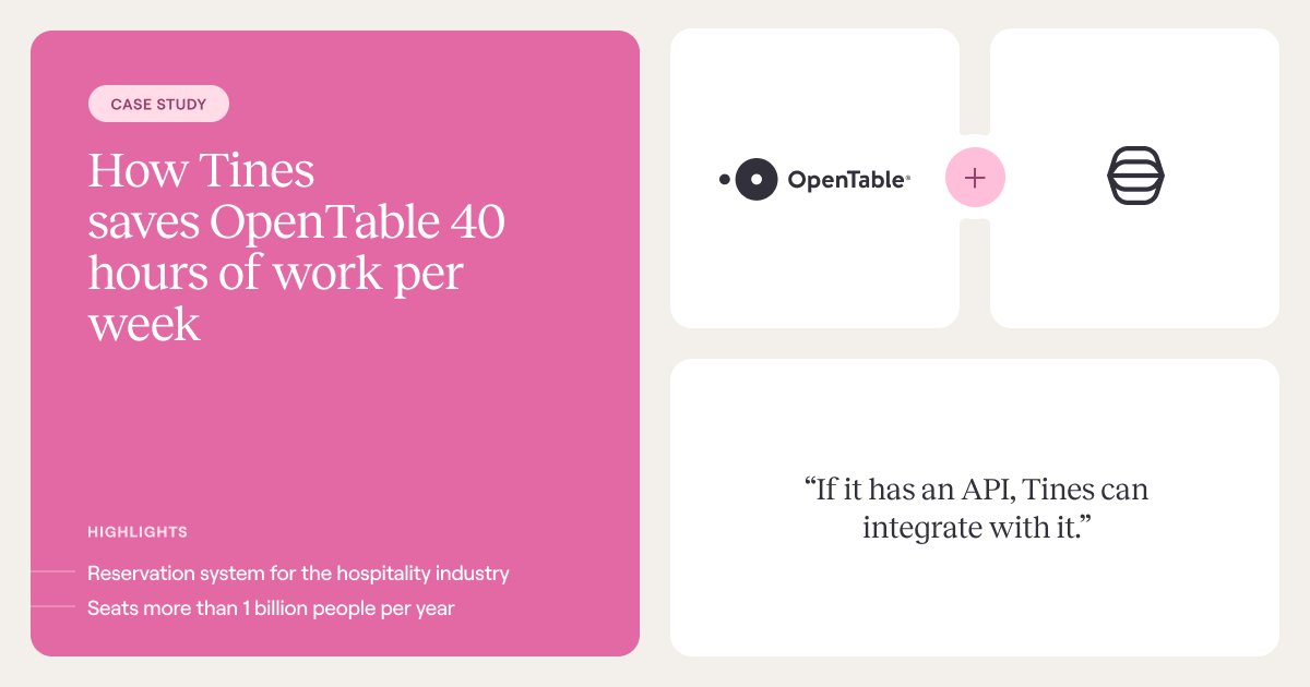 How Tines saves OpenTable 40 hours of work per week