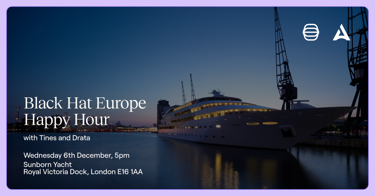 Black Hat europe happy hour on Sunborn yacht with Tines and Drata