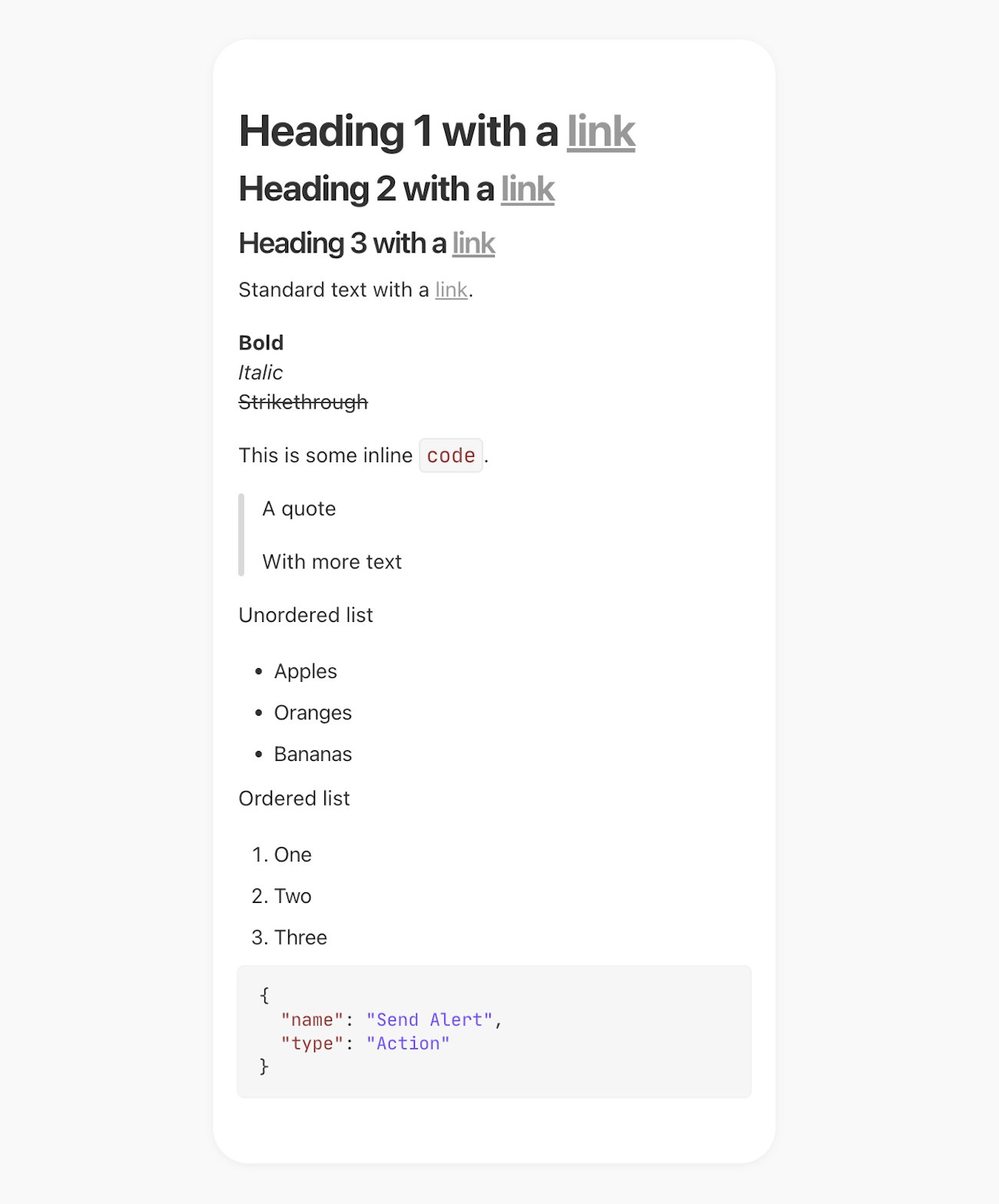 Improved rich text styling