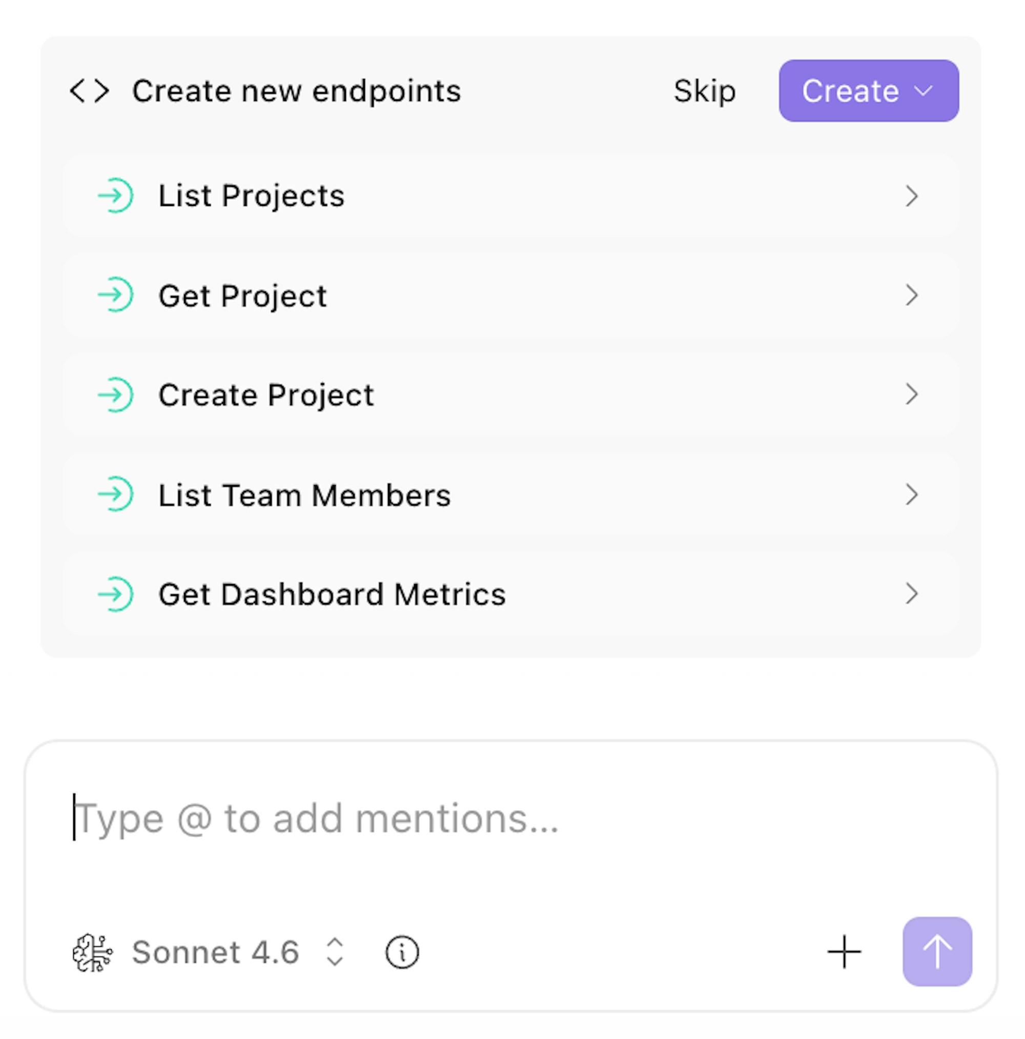 App endpoints generated by Workbench