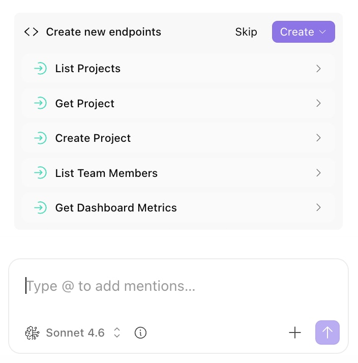 App endpoints generated by Workbench