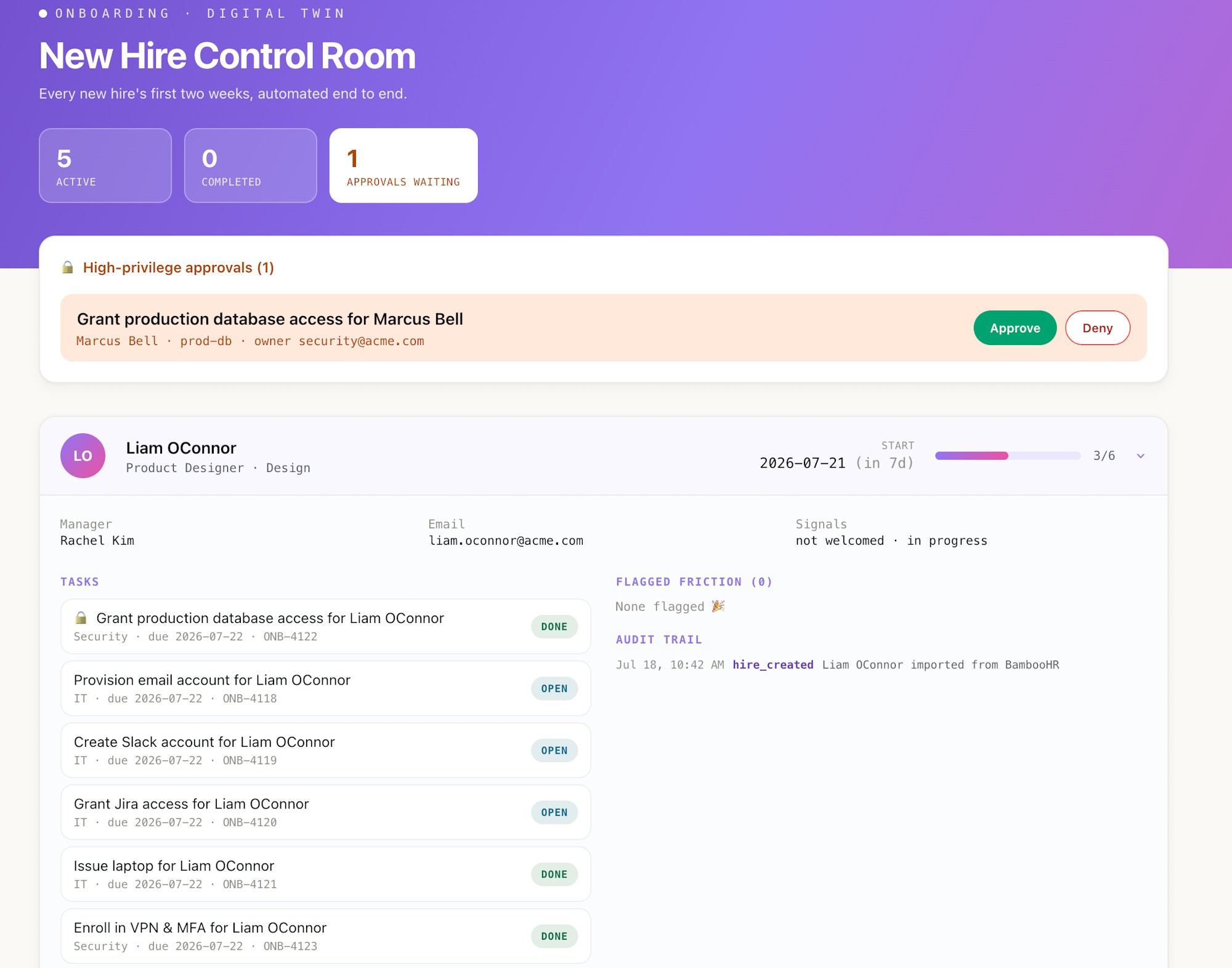 new hire control room