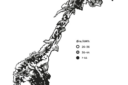 VINDKRAFT: NVEs foreløpige kart deler opp landet i «nei», «trolig nei» og «kanskje». 43 områder skal analyseres for å identifisere de mest egnede områdene for vindkraft i Norge. Vindhastighet er mest avgjørende for produksjonskostnaden i de ulike områdene. Illustrasjon: Kristian Tiller Torsvik