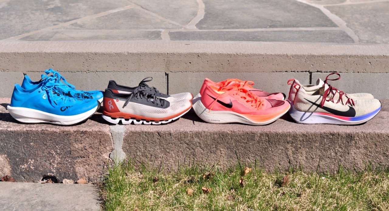 KARBONSKO: Craft CTM Ultra, On Cloudboom, Nike Vaporfly Next % og Nike Zoom Fly har alle karbonplate inne i mellomsålen. KARBONSKO: Craft CTM Ultra, On Cloudboom, Nike Vaporfly Next % og Nike Zoom Fly har alle karbonplate inne i mellomsålen.