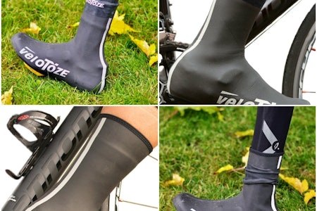 MED EKSTRA MANSJETT: Velotoze sine trekk er stramme og tettes øverst med egen gummimansjett Velotoze Neopren skotrekk