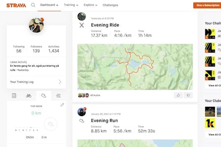 hva er strava sykkel trening app heatmap