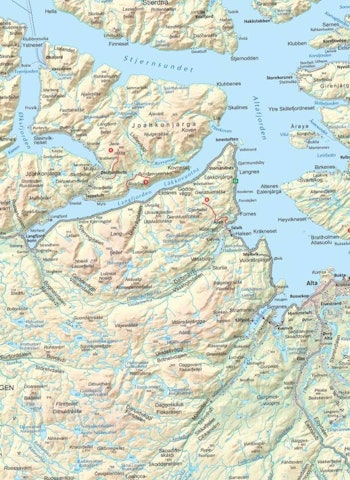Oversiktskart over Finnmark fra Trygge Toppturer