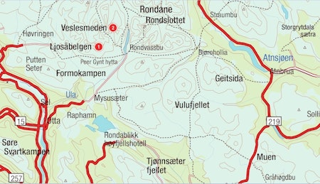 Kart for Rondane