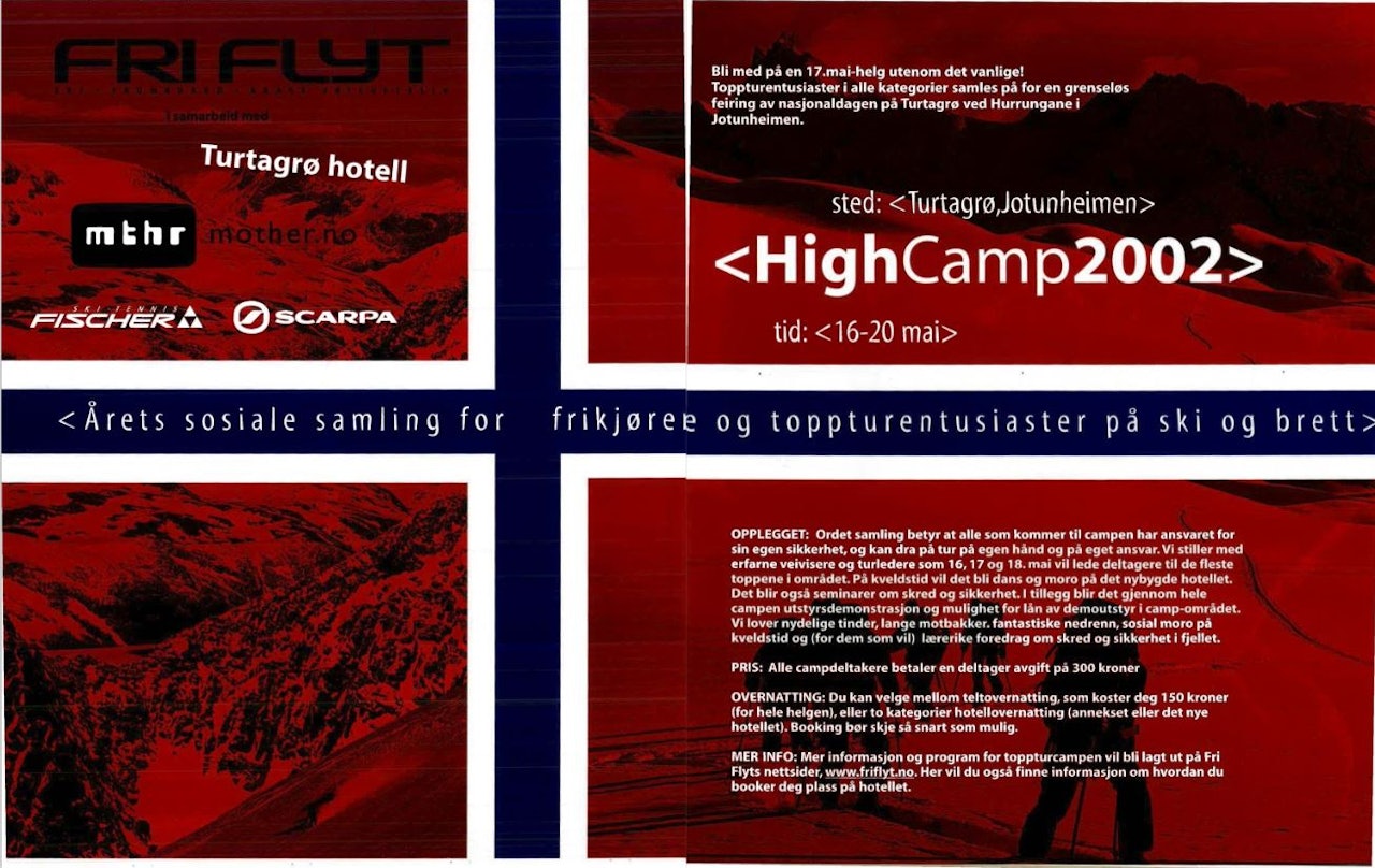 Slik ble 2002 utgaven av High Camp markedsført.  Slik ble 2002 utgaven av High Camp markedsført.