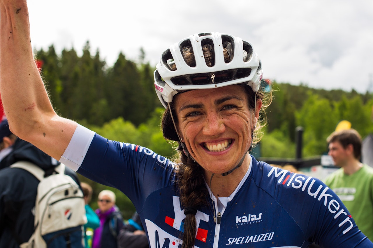Sunniva Dring hadde nesten tid til å dusje før neste deltaker i kvinner elite var i mål. Foto: Snorre Veggan Sunniva Dring hadde nesten tid til å dusje før neste deltaker i kvinner elite var i mål. Foto: Snorre Veggan