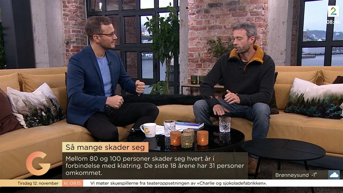 Fra studio hvor forfatter Geir Evensen ble intervjuet