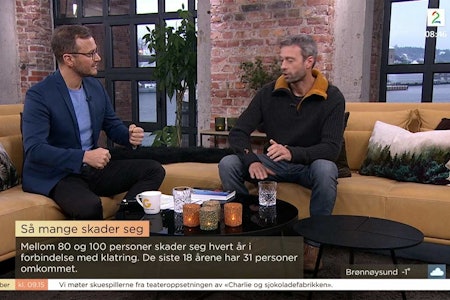 Fra studio hvor forfatter Geir Evensen ble intervjuet Fra studio hvor forfatter Geir Evensen ble intervjuet