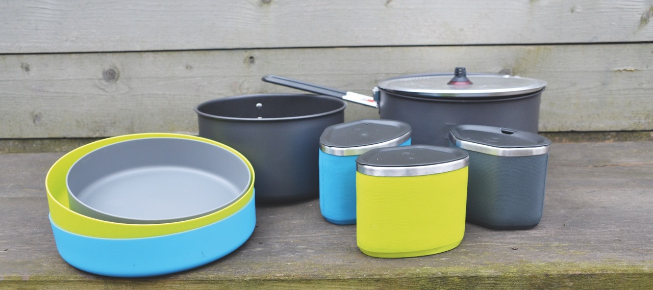 Også MSR Flex 3 cook set har fargekoder på asjetter og kopper. Test av MSR Flex 3 cook set