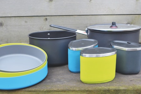 Også MSR Flex 3 cook set har fargekoder på asjetter og kopper. Test av MSR Flex 3 cook set