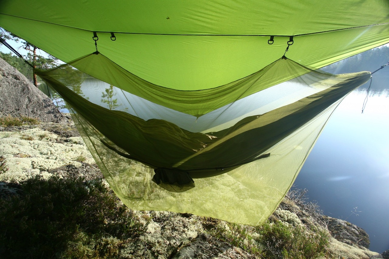 Ticket to the Moon har laget en enkel og grei hengekøye for enkle turer. Test av hengekøye, test av ticket to the moon