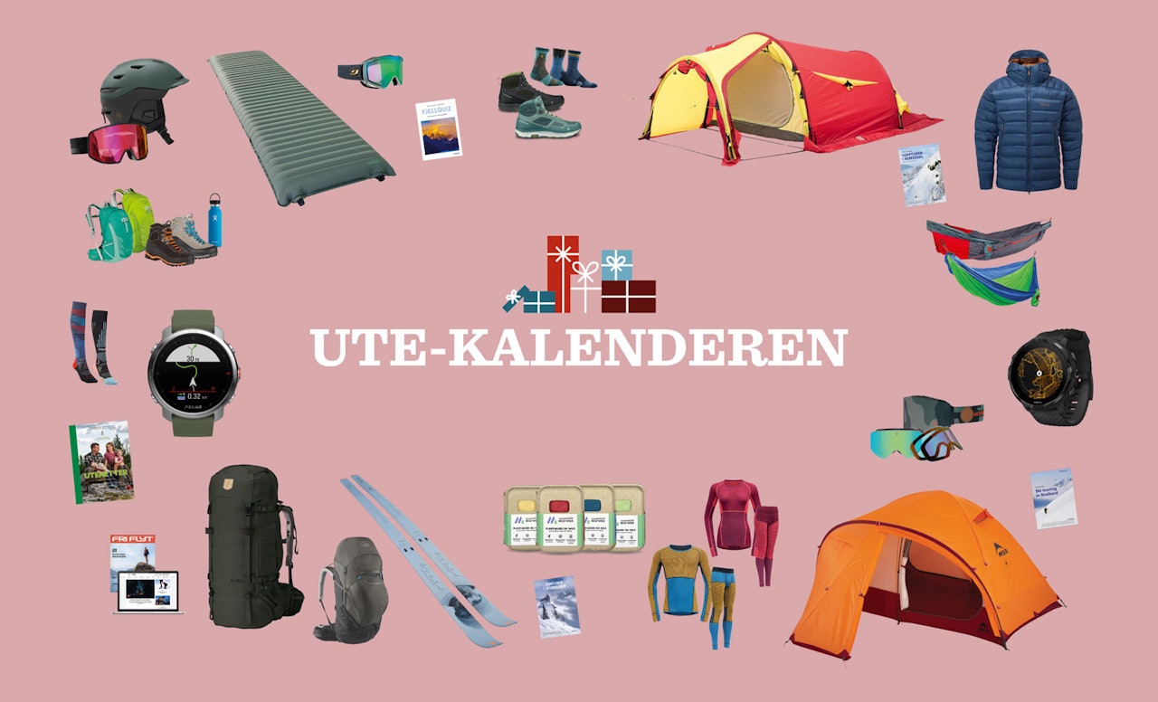 UTES JULEKALENDER: Alle lukene er klare, og hver dag fram til jul åpner det seg muligheter til å vinne turutstyr, klær og bøker. Kanskje blir det din tur denne gangen? UTES JULEKALENDER 2020: Masse flotte premier i lukene.