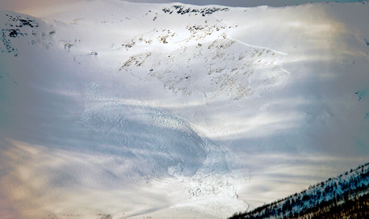 Snøskred i Troms. Foto: Aadne Olsrud
