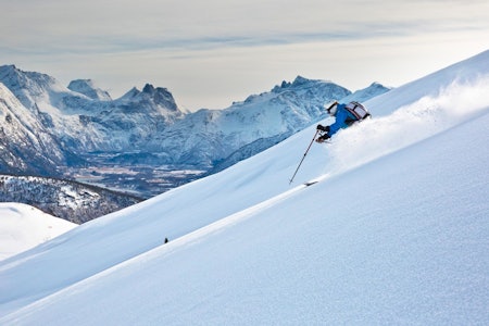 Bra skiterreng. Fra Skarven er det mye bra skiterreng og ofte mulig å finne god snø. Foto: Odd Erik Rønning