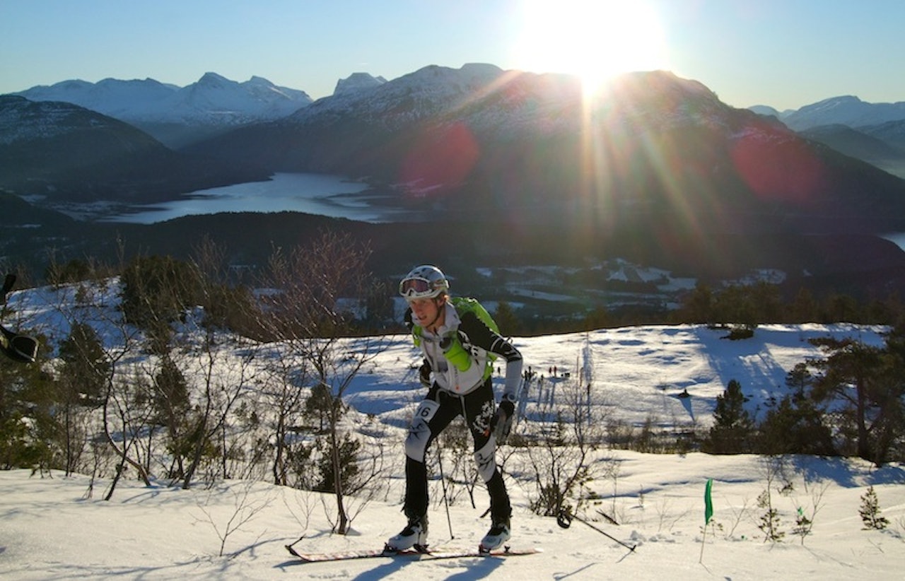 Nils Nielsen  fikk lånt seg fartsdress, og sikret seg plass til VM i Randonee. Foto: Privat Nils Nielsen  fikk lånt seg fartsdress, og sikret seg plass til VM i Randonee. Foto: Privat