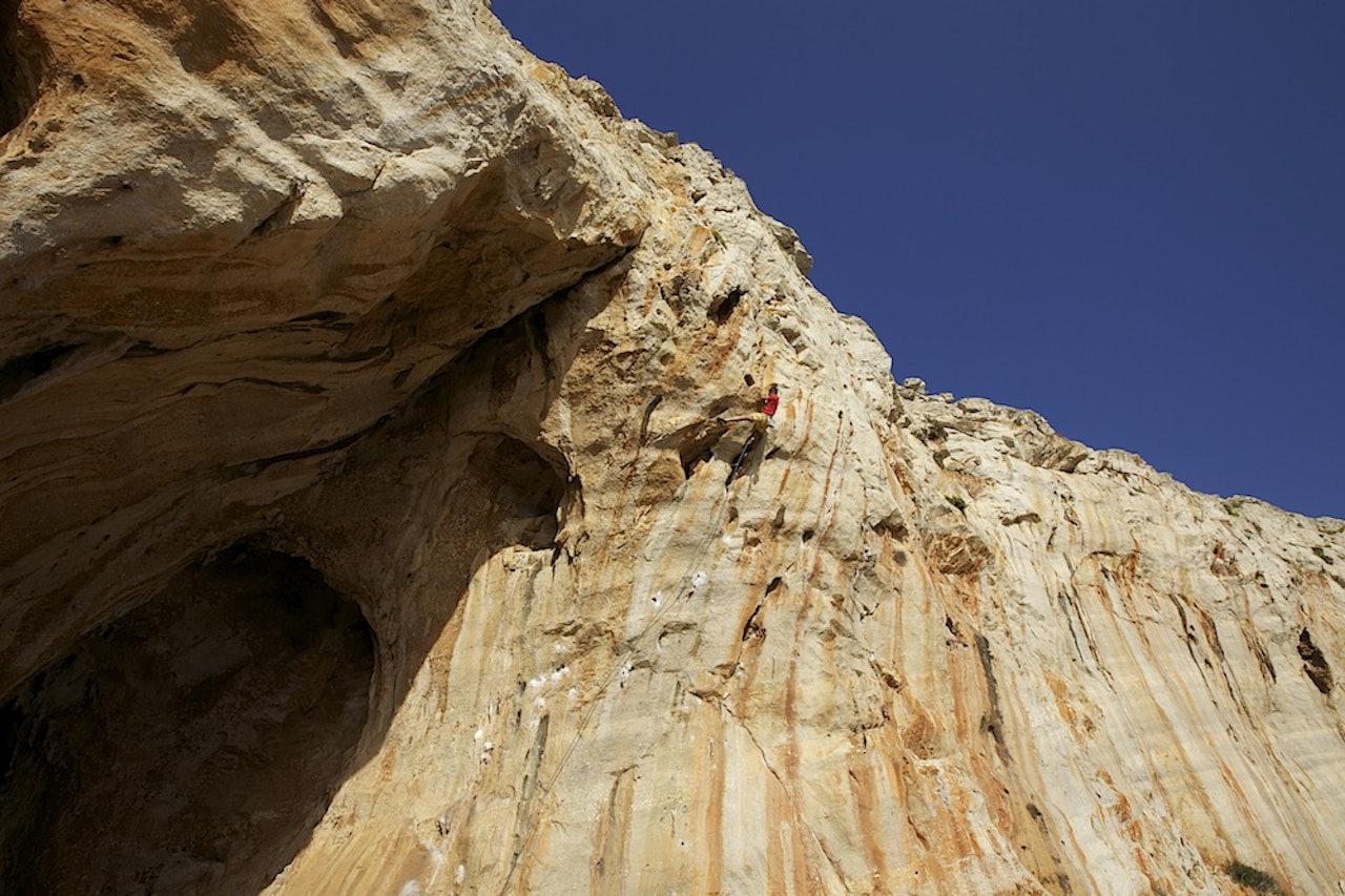 Chris Reddy på Christo (8a) på Cala Mancina. Foto: Dag Hagen Chris Reddy på Christo (8a) på Cala Mancina. Foto: Dag Hagen