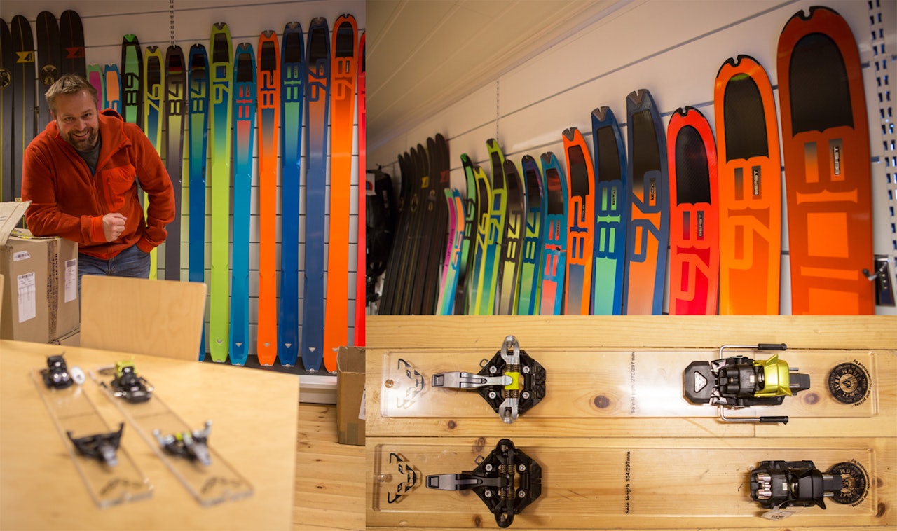 NYE SAKER: Trond Aalde i Dynafit-importør 7Blåner melder om nye bindinger og redesignet skikolleksjon fra Dynafit til neste vinter. Foto: Tore Meirik NYE SAKER: Trond Aalde i Dynafit-importør 7Blåner melder om nye bindinger og redesignet skikolleksjon fra Dynafit til neste vinter. Foto: Tore Meirik