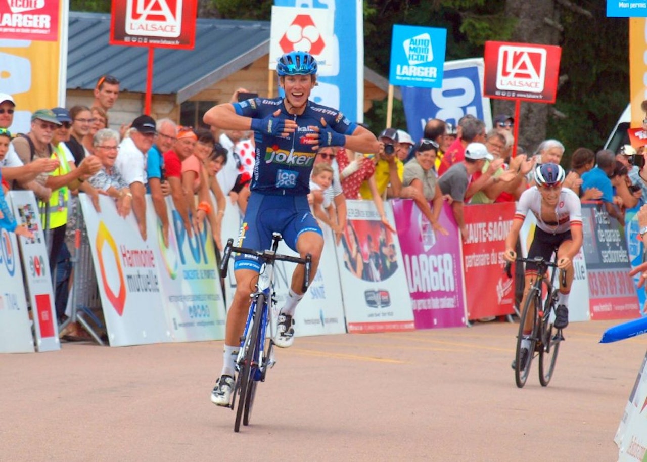 KLATREMUS: Carl Fredrik Hagen trives når veien går oppover, her fra en etappeseier i Tour de Alsace. Foto: Tour de Alsace. KLATREMUS: Carl Fredrik Hagen trives når veien går oppover, her fra en etappeseier i Tour de Alsace. Foto: Tour de Alsace.