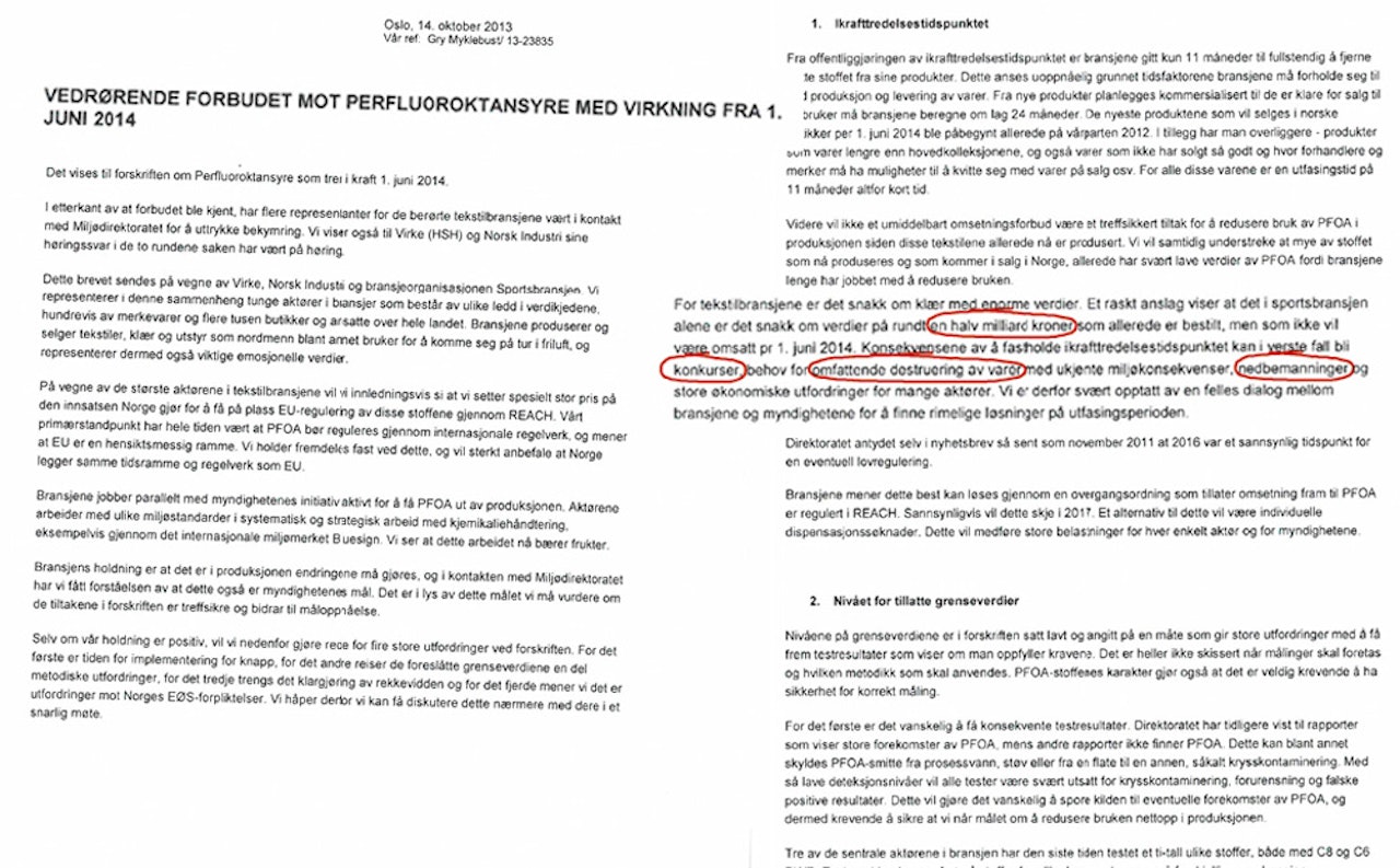 SKREV ET BREV: Sportsbransjen, Virke og Norsk Industri ber i et brev om et møte med Miljødirektoratet. SKREV ET BREV: Sportsbransjen, Virke og Norsk Industri ber i et brev om et møte med Miljødirektoratet.