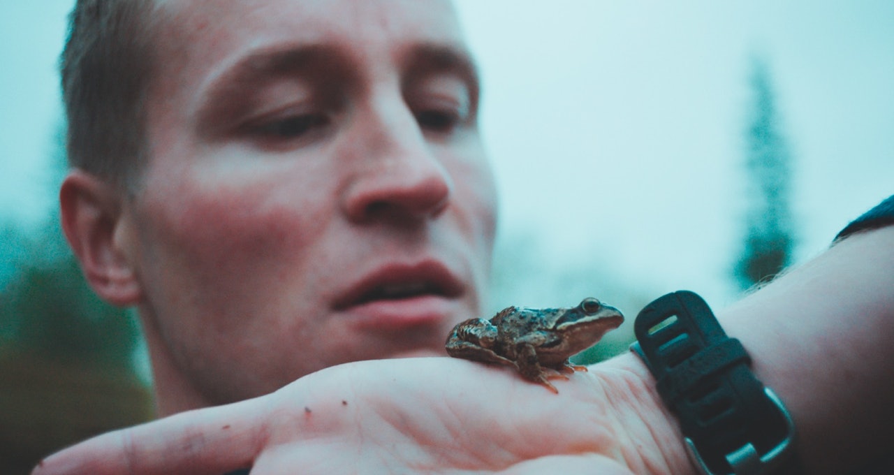 NATURKREFTER: Ole Giæver ville lage en film der man kjenner på det kompromissløse, og der tankene strekker seg fra det helt banale til det eksistensielle. Ole spiller selv hovedrollen i filmen. Foto: Fra filmen «Mot naturen» NATURKREFTER: Ole Giæver ville lage en film der man kjenner på det kompromissløse, og der tankene strekker seg fra det helt banale til det eksistensielle. Ole spiller selv hovedrollen i filmen. Foto: Fra filmen «Mot naturen»