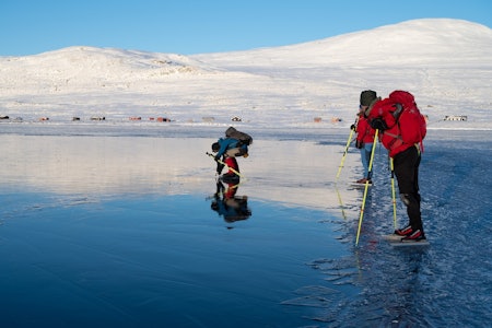 SIKKERHETSSJEKK: Fra fjellvatnet Vinstre ved Bygdin. Foto: Foreningen Turskøyting  turskøyting