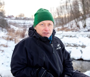 Høgskolerektor André Horgen i forbindelse med et portrettintervju i utemagasinet. Foto: Per-Åge Eriksen andre horgen portrett utemagasinet
