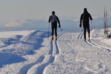 DRØMMEN: Med slike spor kan du gå milevis på ski i Lillehammerregionen, som denne turen fra Nordseter til Hafjell. Foto: Sandra Lappegard langrenn på nordseter