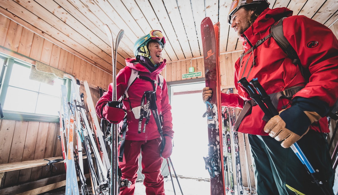 UTSTYRSKLAFF: Når utstyret funker, så blir det god stemning på tur. Foto: Hans Kristian Krogh-Hansen Høgruta i jotunheimen. Bilde: Hans Kristian Krogh-Hanssen