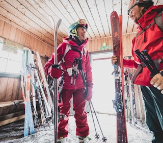 UTSTYRSKLAFF: Når utstyret funker, så blir det god stemning på tur. Foto: Hans Kristian Krogh-Hansen Høgruta i jotunheimen. Bilde: Hans Kristian Krogh-Hanssen