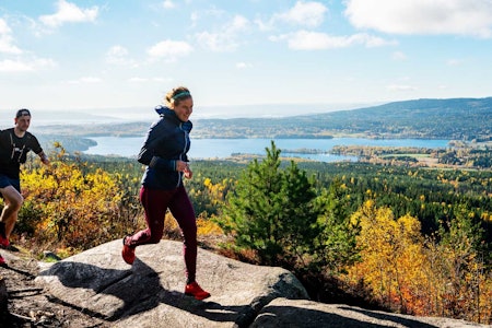 BARLINDÅSEN: Dette ble Emelie Forsberg sitt første møte med Oslo. UTE møtte skyunner-stjernen på Barlindåsen, da hun lanserte boka si Sky Runner på norsk (2018). Foto: Mats Andersen/Salomon barlindåsen lillomarka oslo