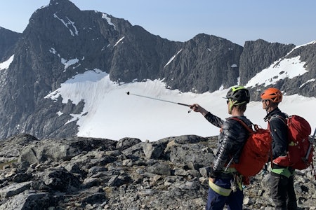 STOREN: Bildet er fra en føringstur til Store Skagastølstind. Foto:  Bre og fjell fjellturisme korona-sommeren