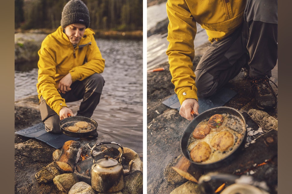 Cookies med sjokoladebiter på bål