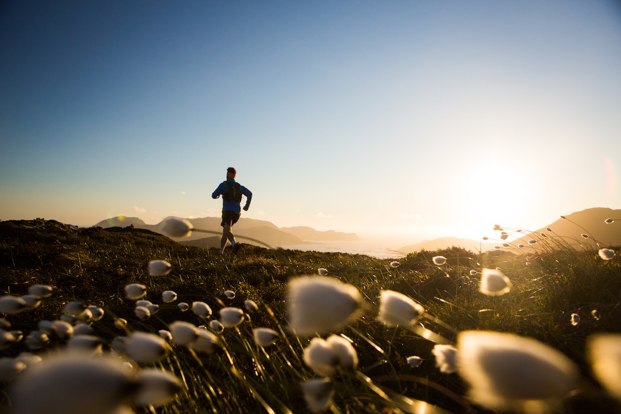 HORNSETEN: Løpetur med fjordutsikt. Husk at der du kan løpe, kan du selvsagt også gå. Foto: Håvard Myklebust hornseten sunnmøre mann som løper