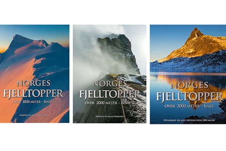 Norges fjelltopper over 2000 meter, Bind l, ll og kartkompendium . Forfatter: Julia og Morten Helgesen. Forlag: Glittertind
