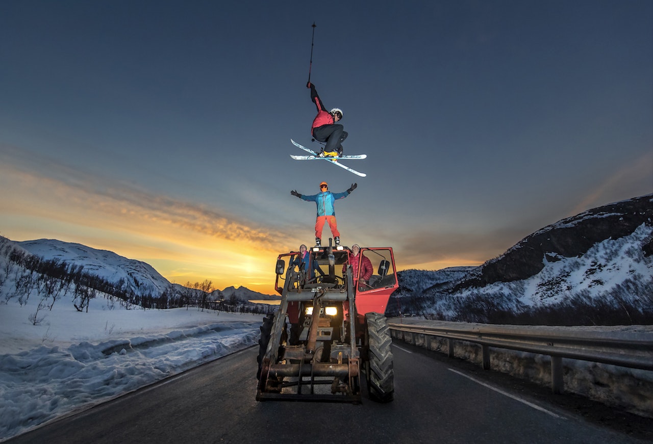 SKIHOPP: Når fant du sist på noe gøy? Foto: Audun Rikardsen 