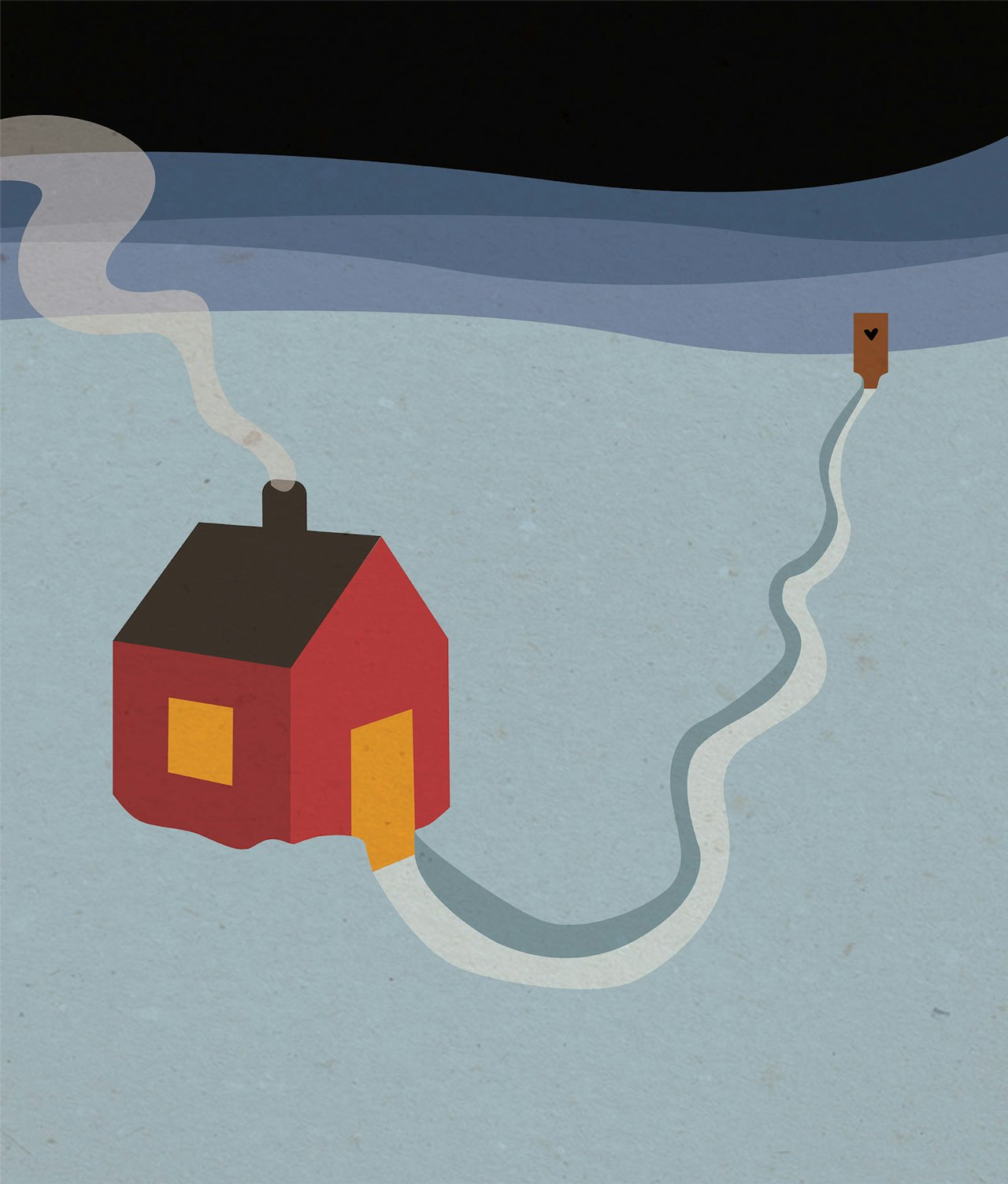 UT MED DET: Det er kun Den Norske Turistforening som tvinger folk ut i stiv kuling for å bæsje. Illustrasjon: Anne Vollaug UT MED DET: Det er kun Den Norske Turistforening som tvinger folk ut i stiv kuling for å bæsje. Illustrasjon: Anne Vollaug