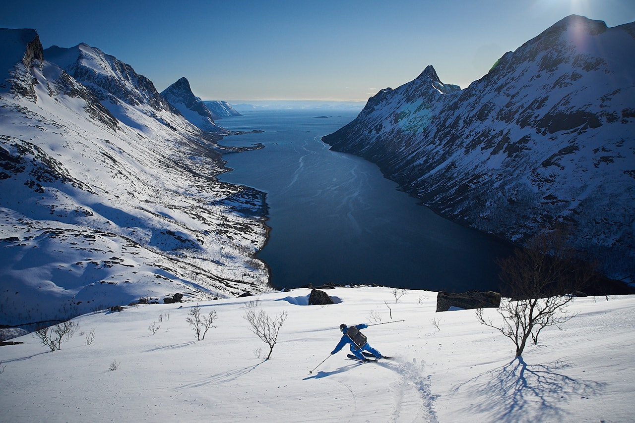 topptur på senja blåfjellet indre selfjord skikjøring