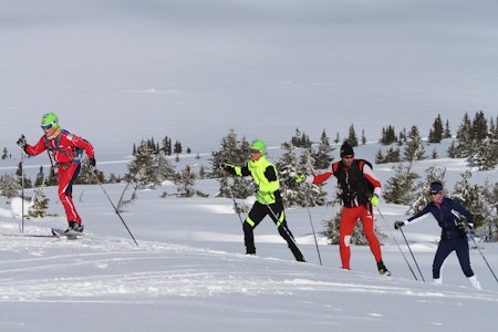 LETT DRIV: Juniorløpere i fin stil på Sjusjøen. Foto: Øyvind Wold skøyting på ski
