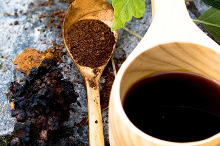CHAGA SOM DRIKK: Avhengig av styrken smakar chaga litt som svart te eller svak kaffi. Foto: Sigrid Henjum chaga som kaffe