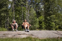 Heiagjeng og tilsynsmenn ved Skjærjøen. Foto: Marte Stensland Jørgensen Heiagjeng og tilsynsmenn ved Skjærjøen. Foto: Marte Stensland Jørgensen