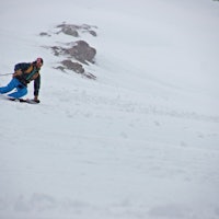 Halvor Hagen i nedkjøring fra Taskedalshornet. Foto: Marit Vidnes