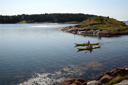 NÅR DU EN GANG KOMMER: Padleleden langs vestfoldskysten, som her utenfor Nøtterøy. Foto: Sandra Lappegard Wangberg  padleleden vestfold