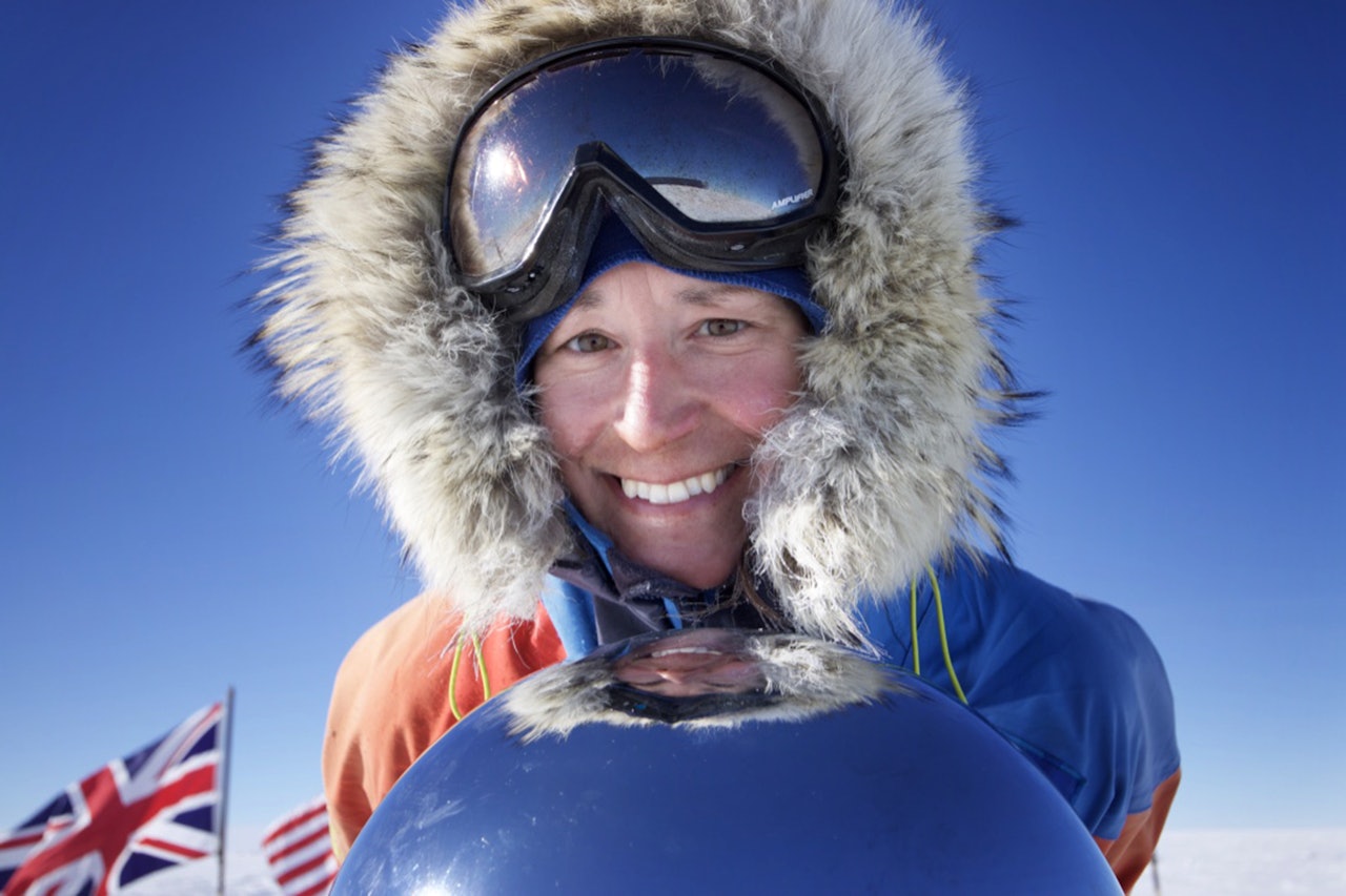raskeste kvinne: Tur-retur Sydpolen vel og merke. Johanna Davidsson tok flere reokorder på sin ekspedisjon.  Foto: Privat