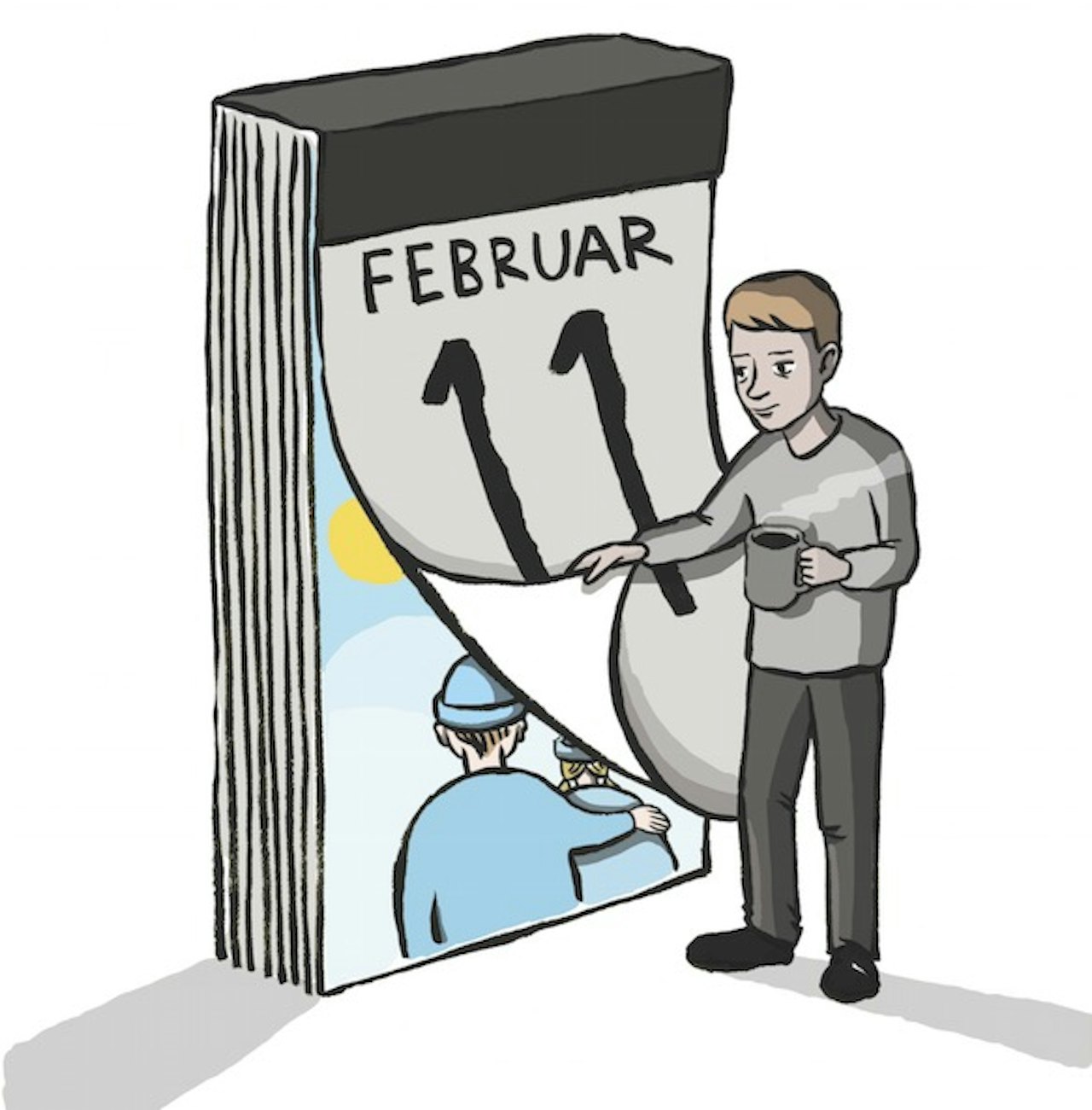 FERIEMINER: UTE-spaltist Eivind Eidslott skyter ned folkeferien. Illustrasjon: Anne Vollaug ferieminer eivind eidslott om ferie og fritid